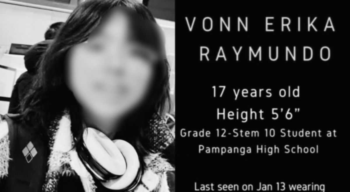 Nawawalang high school student sa Pampanga, natagpuang wala nang buhay