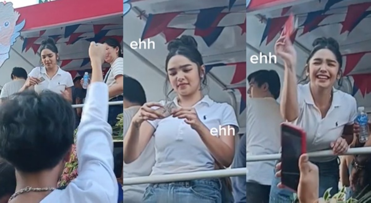 Andrea inabutan ng 'motmot suki card' habang nakasakay sa float