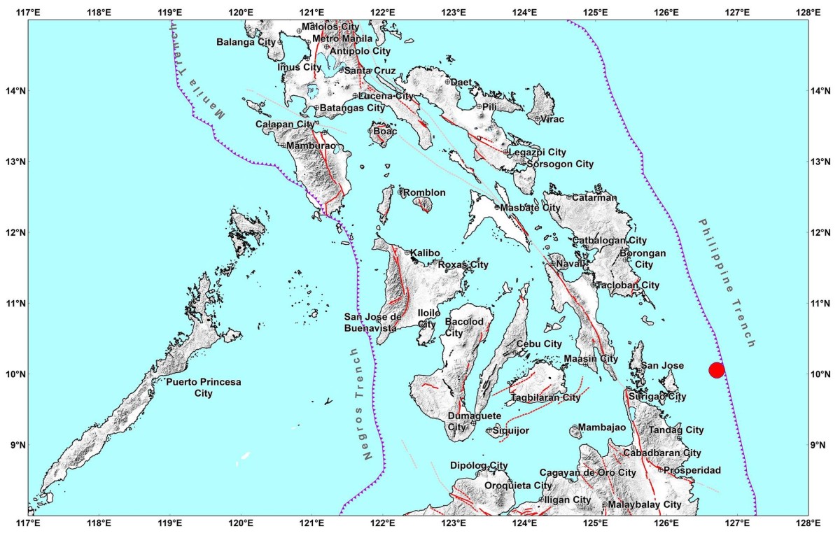 Surigao del Norte, niyanig ng magnitude 4.0 na lindol