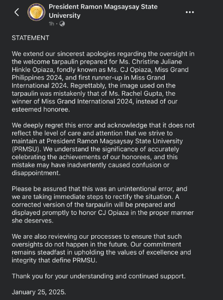 Photo courtesy: President Ramon Magsaysay State University (FB)