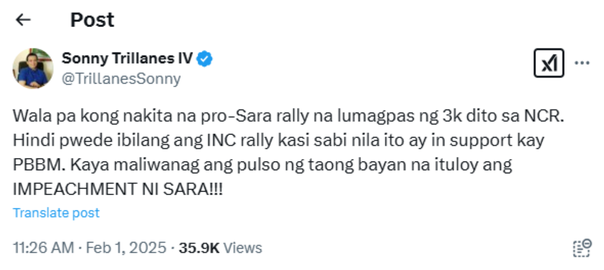 Photo courtesy: Screenshot from Sonny Trillanes IV (X)