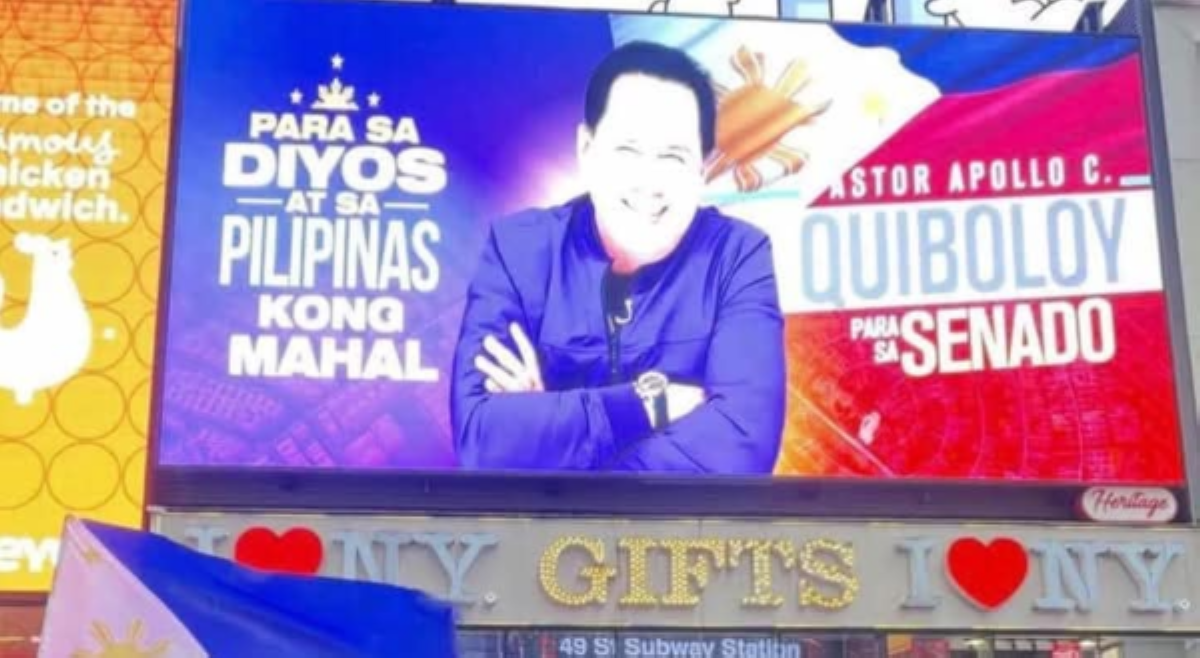 Campaign billboard ni Pastor Apollo Quiboloy, spotted sa New York City