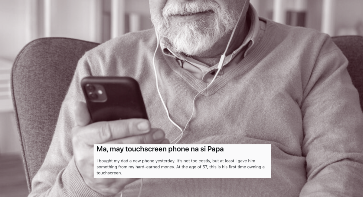 Isang ama, first time magkaroon ng touchscreen na cellphone na bili ng anak niya; netizens, naantig