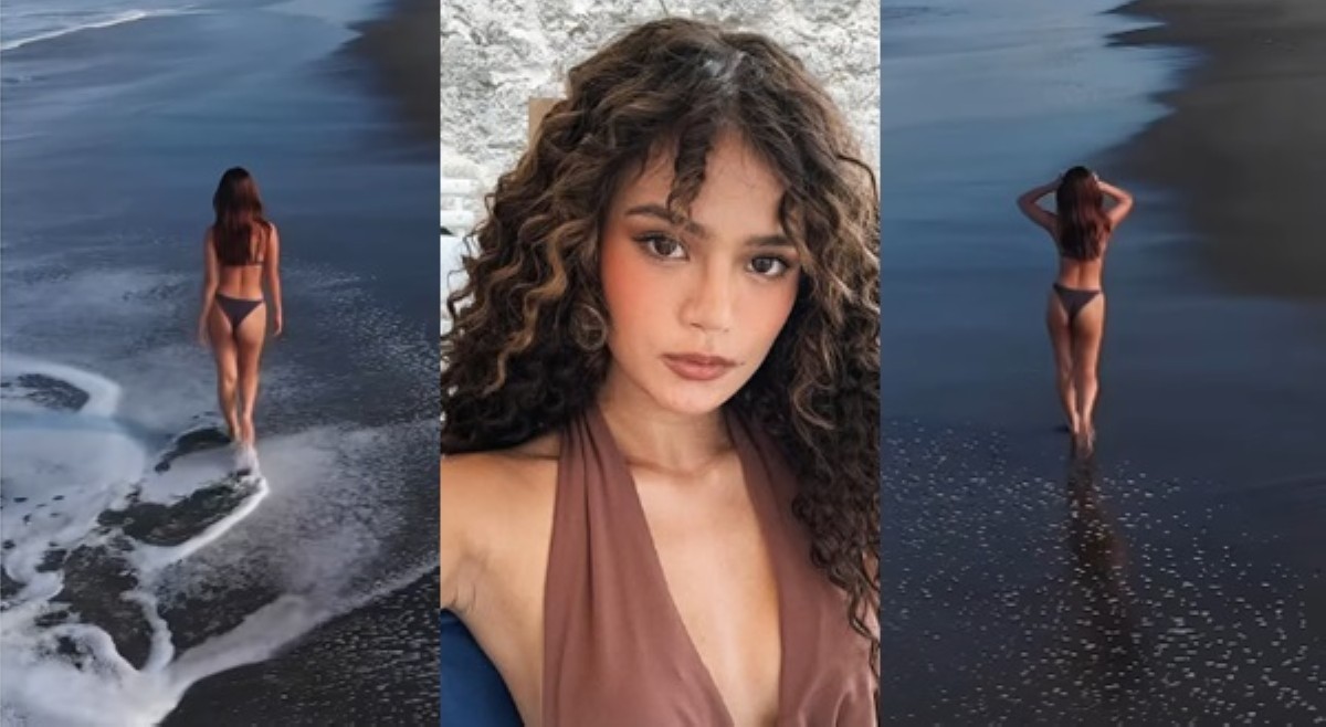 Maris Racal, inirampa ang 'pisngi' sa beach