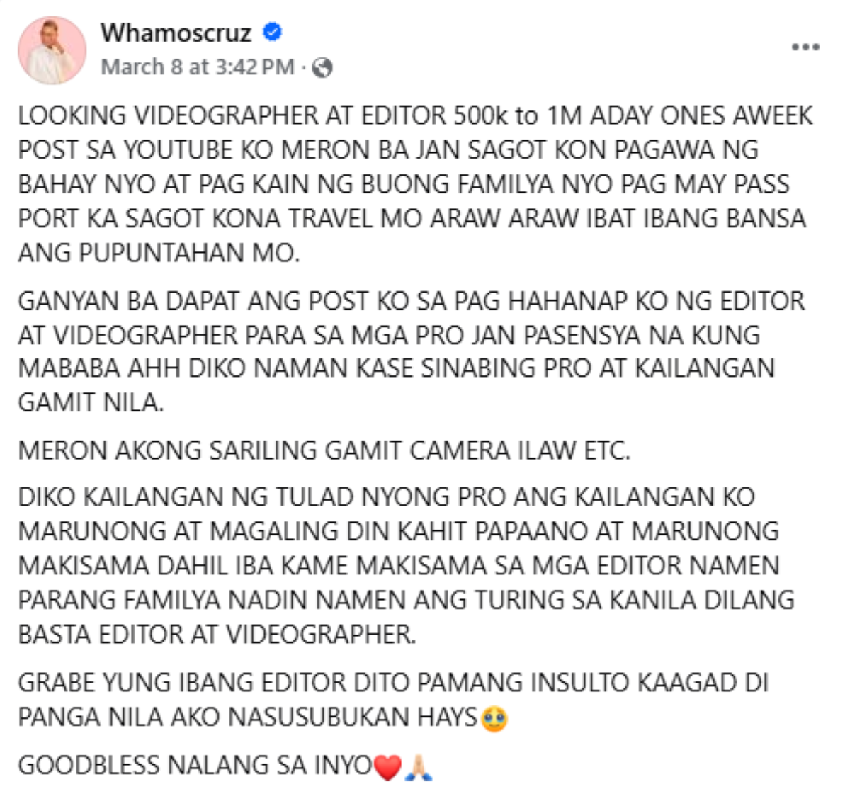 Photo courtesy: Screenshot from Whamos Cruz (FB)