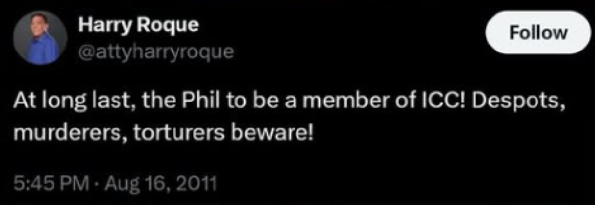 Photo courtesy: Screenshot from Harry Roque (X) via News5 (FB)