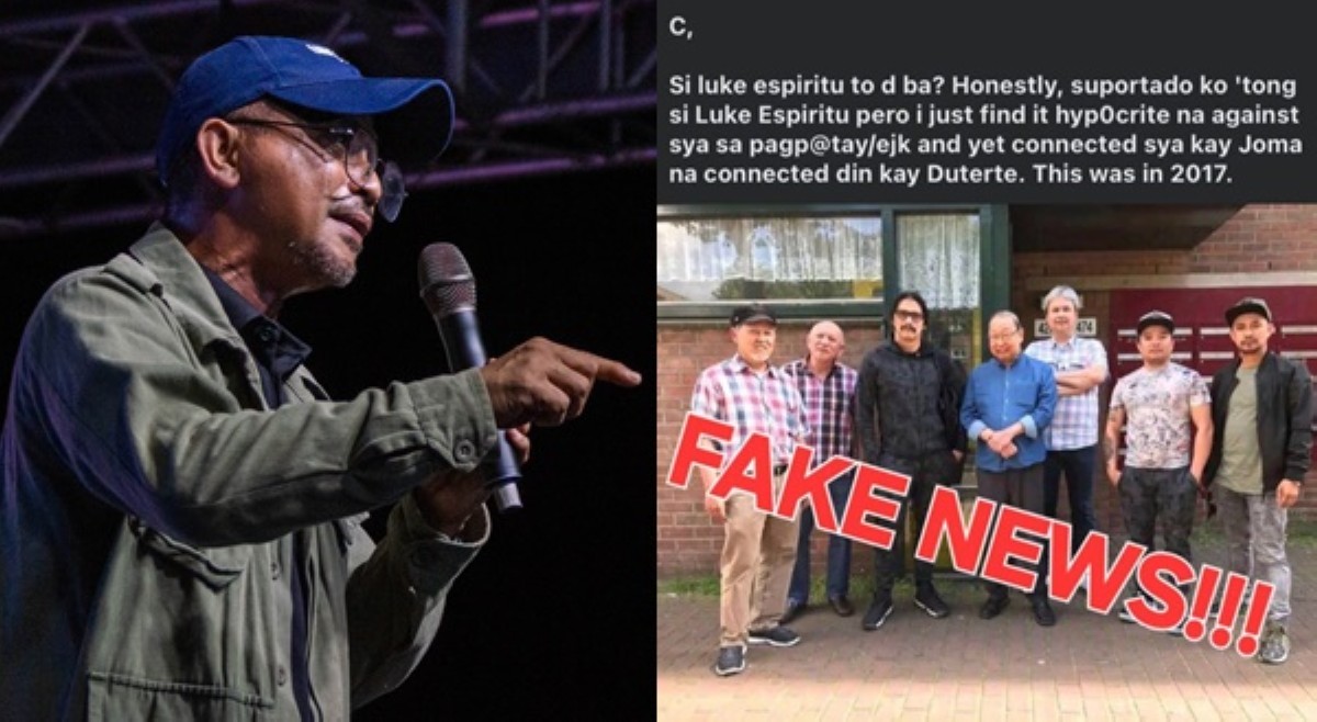Luke Espiritu pinabulaanan larawan kasama sina Robin Padilla, Joma Sison