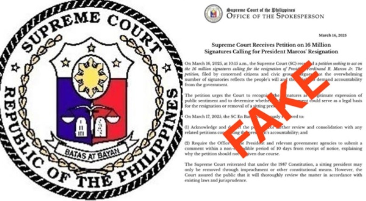 Mga nagpakalat ng fake news tungkol sa 'petisyon,' lagot sa Korte Suprema!