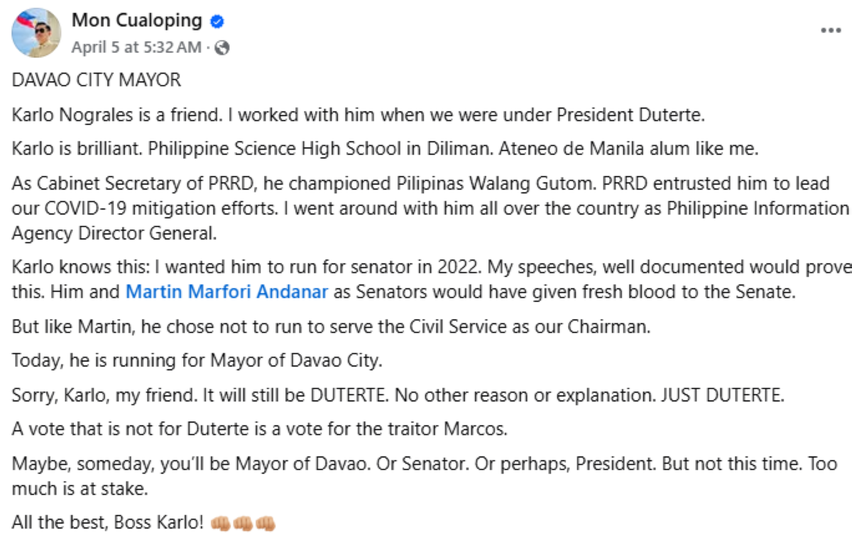 Photo courtesy: Screenshot from Mon Cualoping (FB)