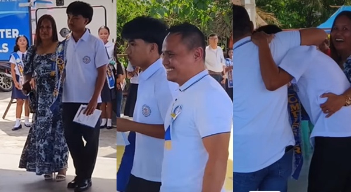 Video ng OFW na tatay na sinorpresa anak sa moving-up ceremony, kinaantigan