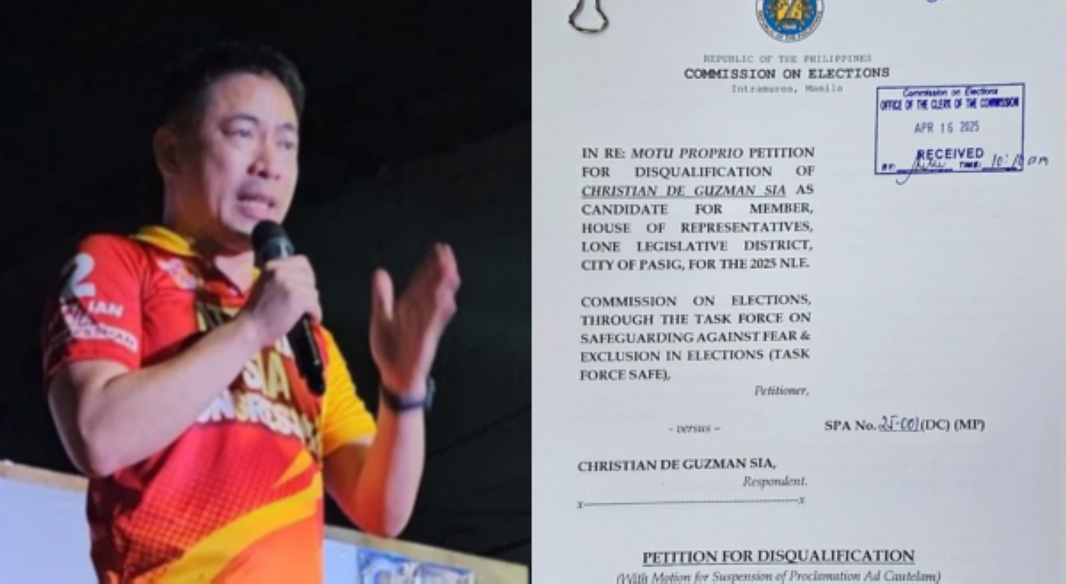 Comelec Task Force, naghain ng disqualification case laban kay Pasig congressional bet Christian Sia