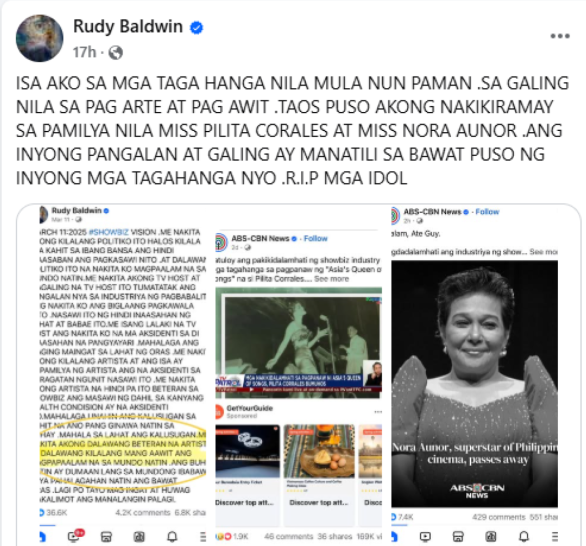 Photo courtesy: Screenshot from Rudy Baldwin (FB)