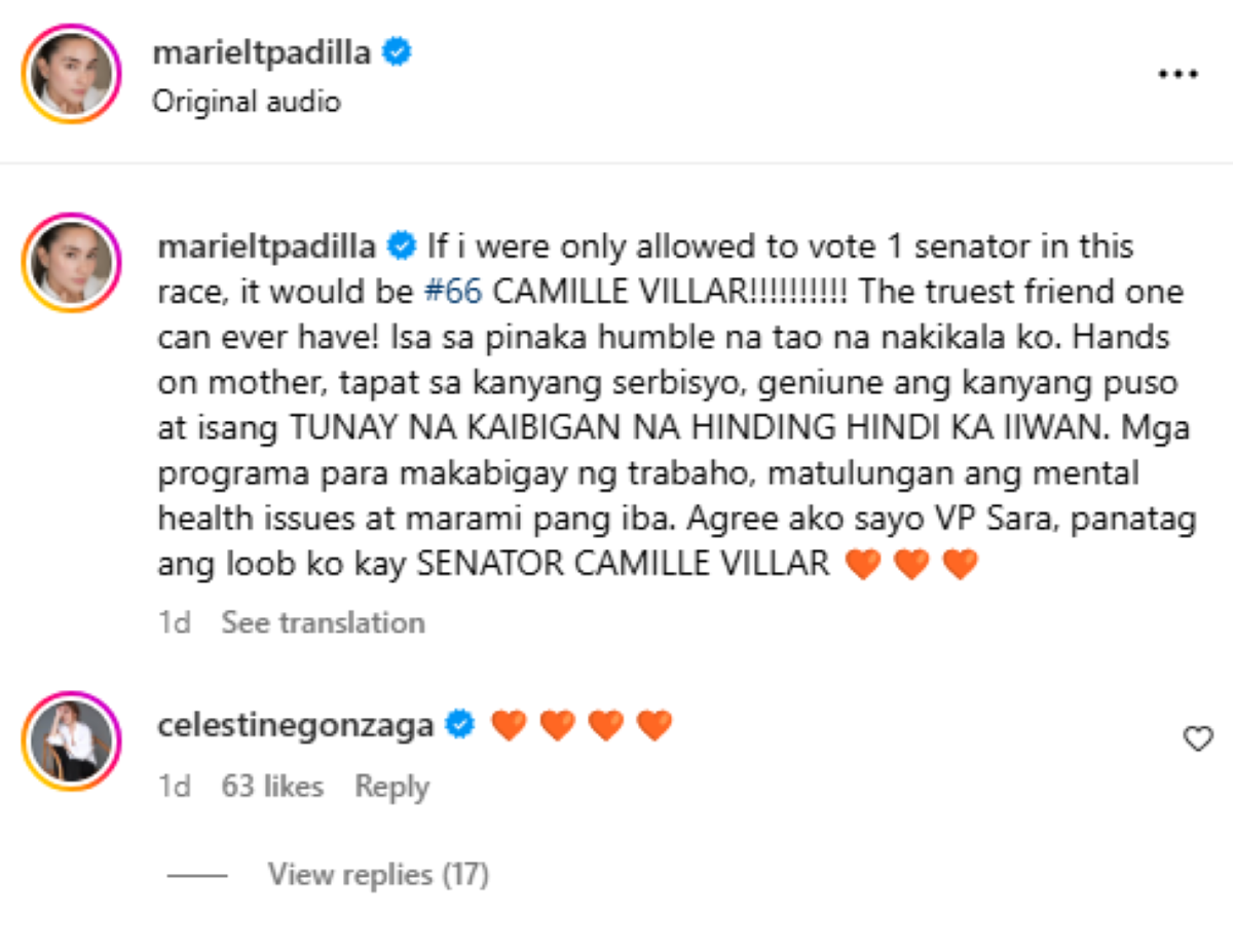 Photo courtesy: Screenshot from Mariel Rodriguez Padilla (IG)
