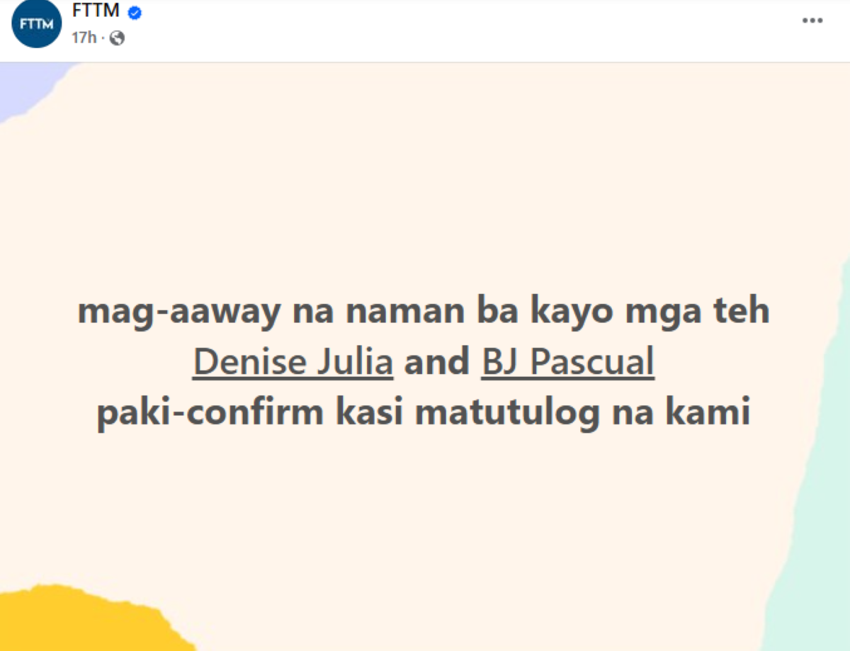 Photo courtesy: Screenshot from FTTM (FB)