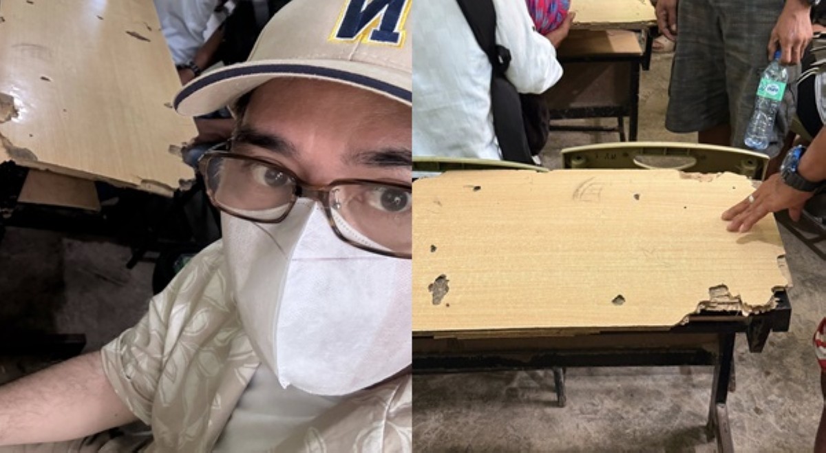 John Arcilla, naispatan bukbuking mesa sa classroom: 'Asan ang budget sa edukasyon?'