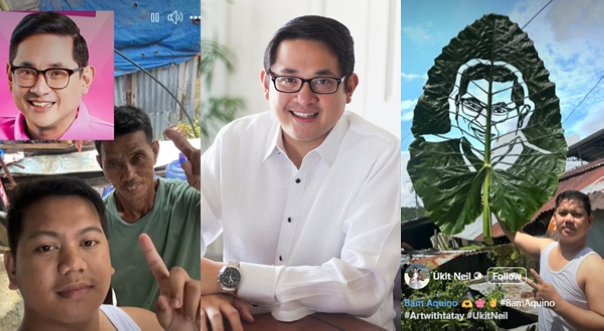 Bam Aquino, inukit sa dahon; nangakong palalawakin 'Libreng Kolehiyo'