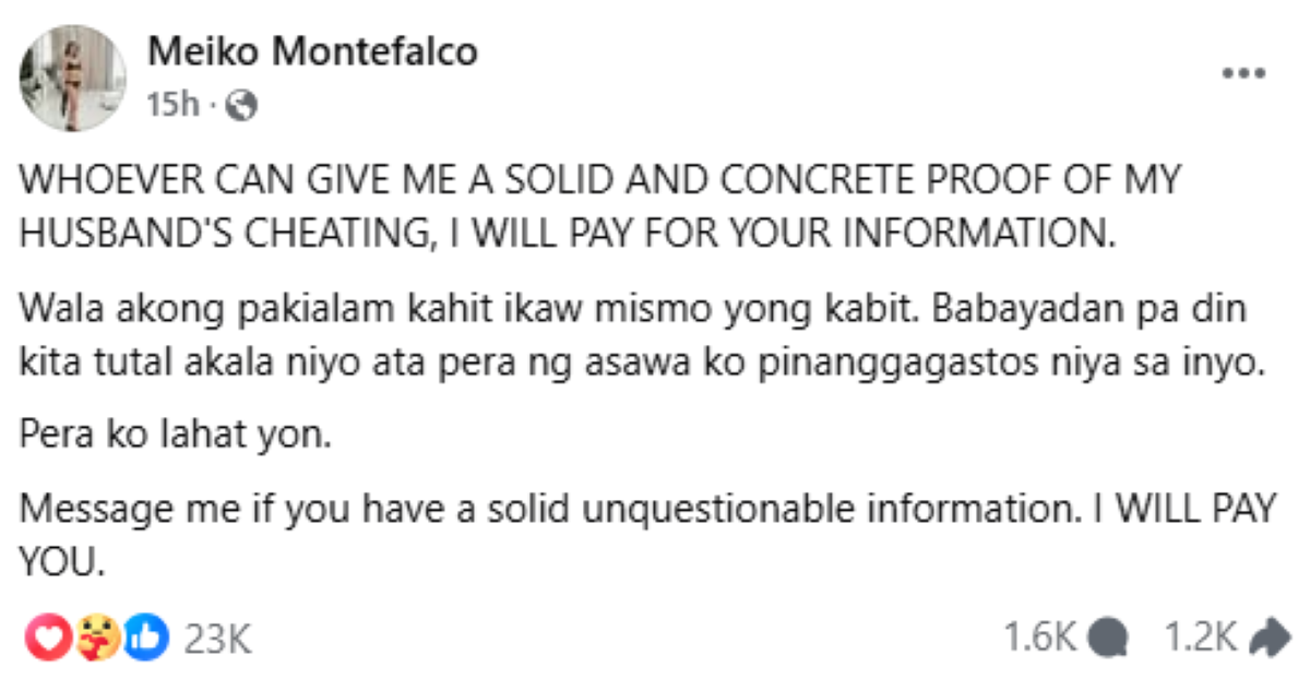 Photo courtesy: Screenshot from Meiko Montefalco (FB)