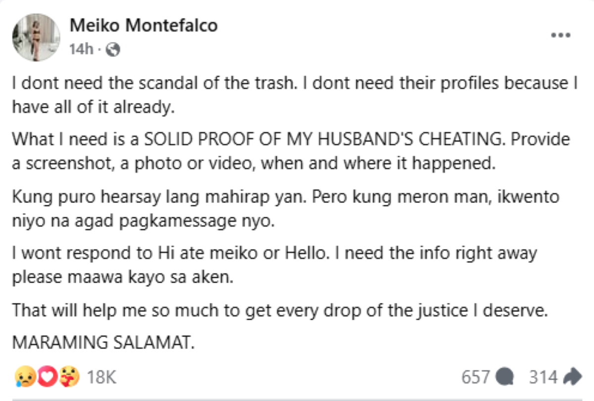 Photo courtesy: Screenshot from Meiko Montefalco (FB)