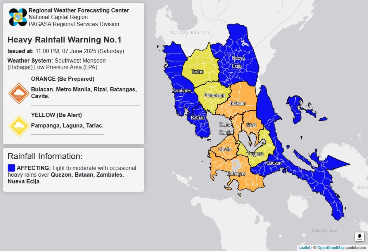 Orange warning, itinaas sa Metro Manila, mga kalapit na lugar