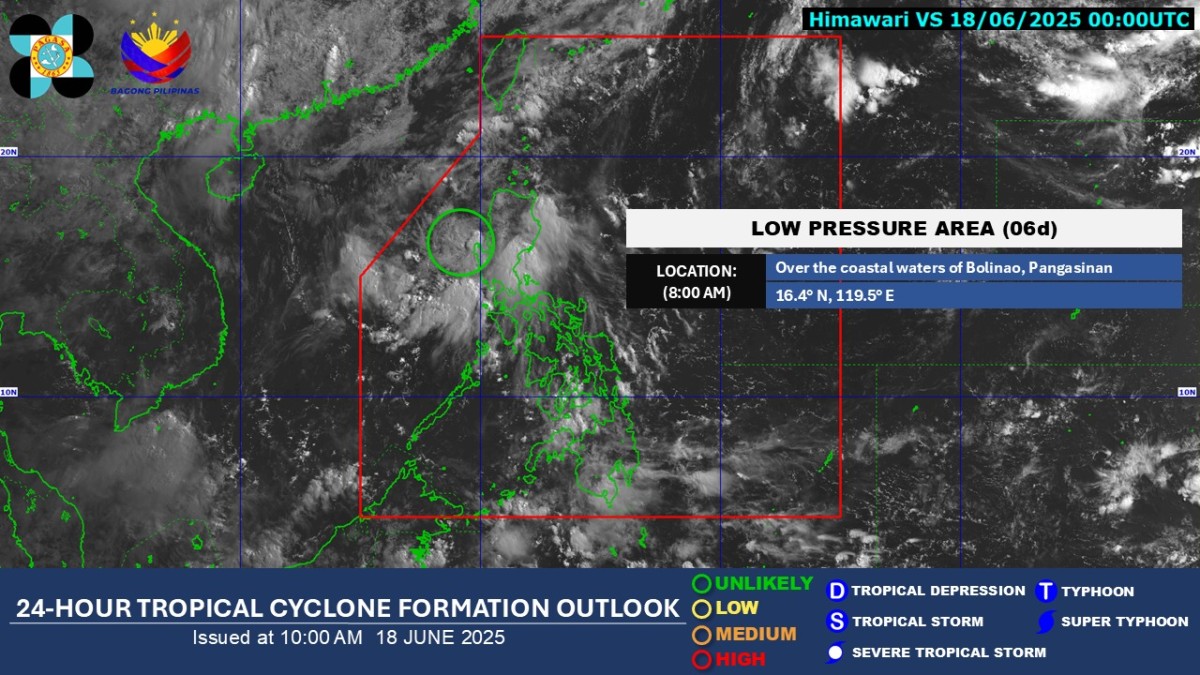 LPA sa loob ng PAR, 'unlikely' na maging bagyo