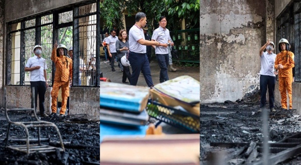PBBM, bumisita sa nasunog na paaralan sa QC, may atas sa DPWH