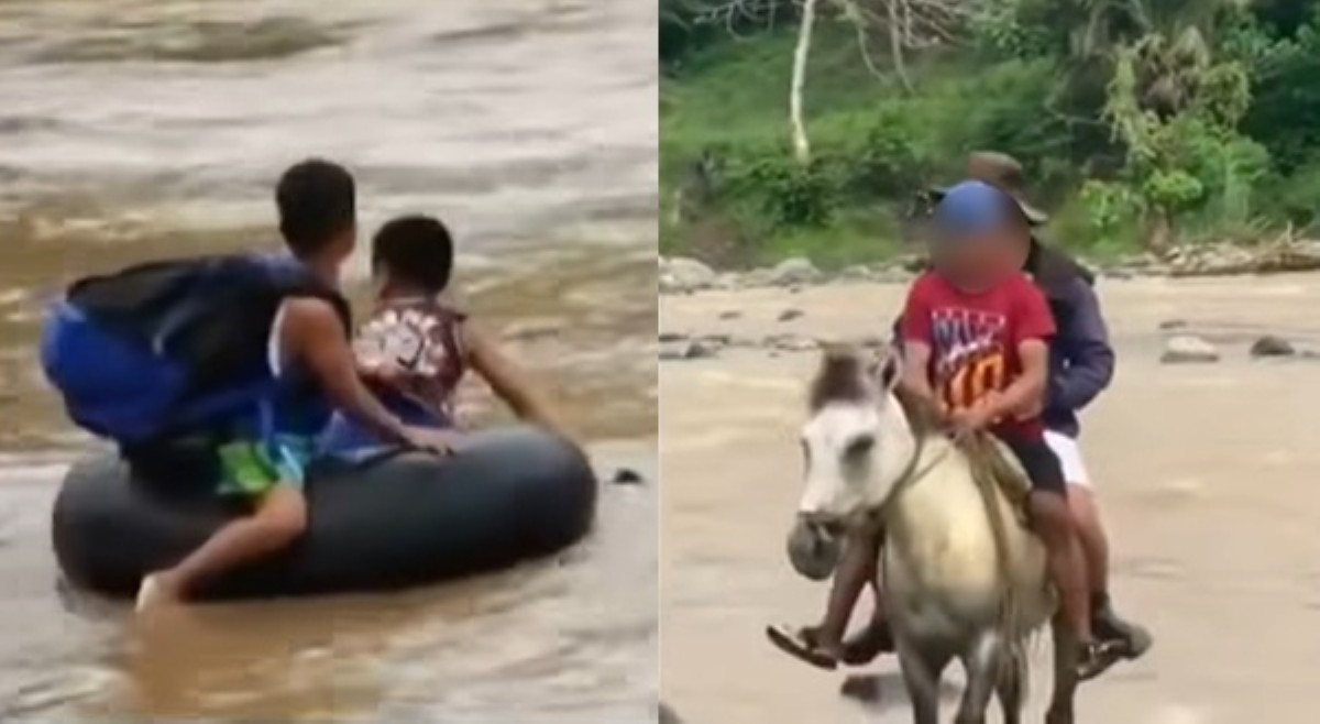 Ilang mag-aaral sa Mindanao, tumatawid sa ilog papasok ng paaralan sakay ng salbabida, kabayo