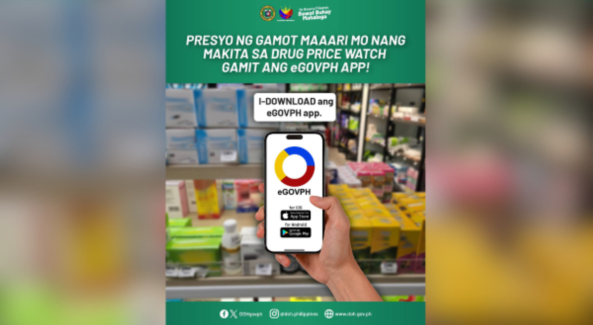 Tamang presyo ng gamot, maaari nang makita sa eGovPH app