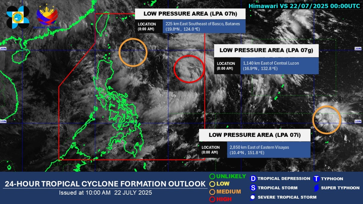 3 LPA na! Panibagong LPA sa labas ng PAR, minomonitor ng PAGASA