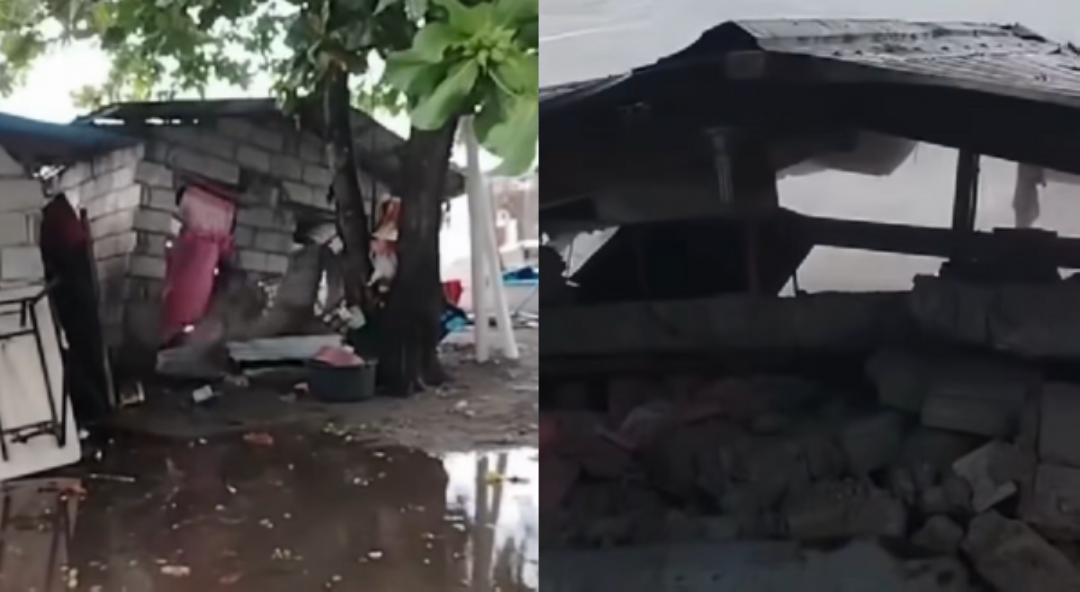 Bahay, gumuho dala ng nagngangalit na alon