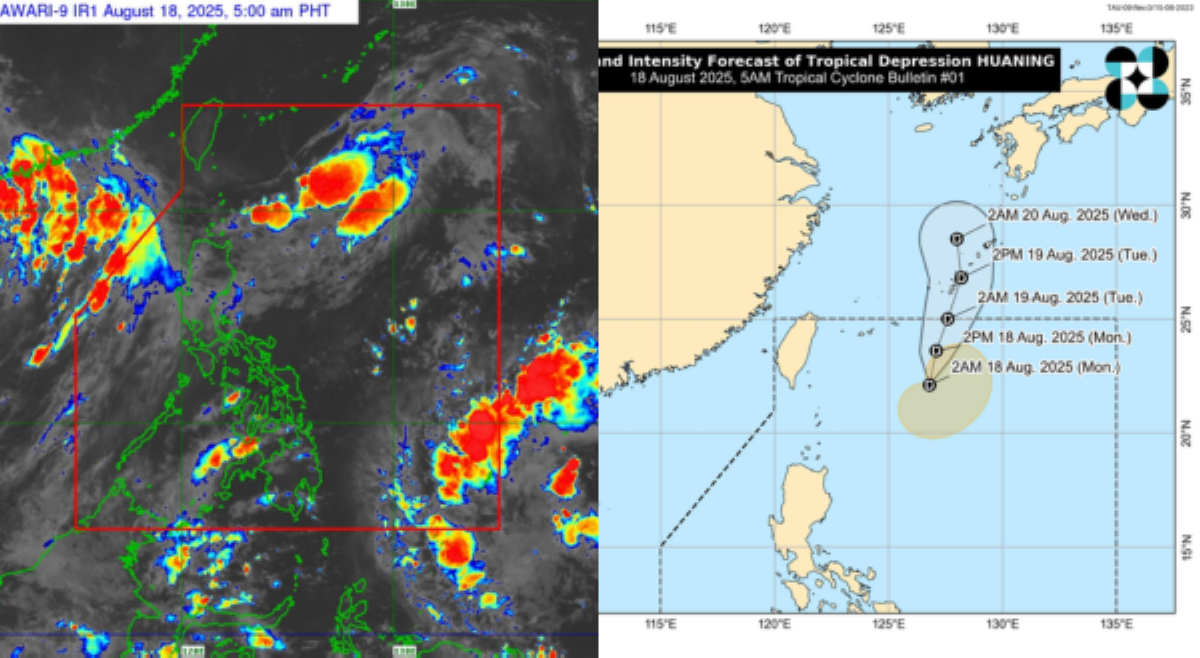 LPA sa northern Luzon, ganap nang bagyong 'Huaning'