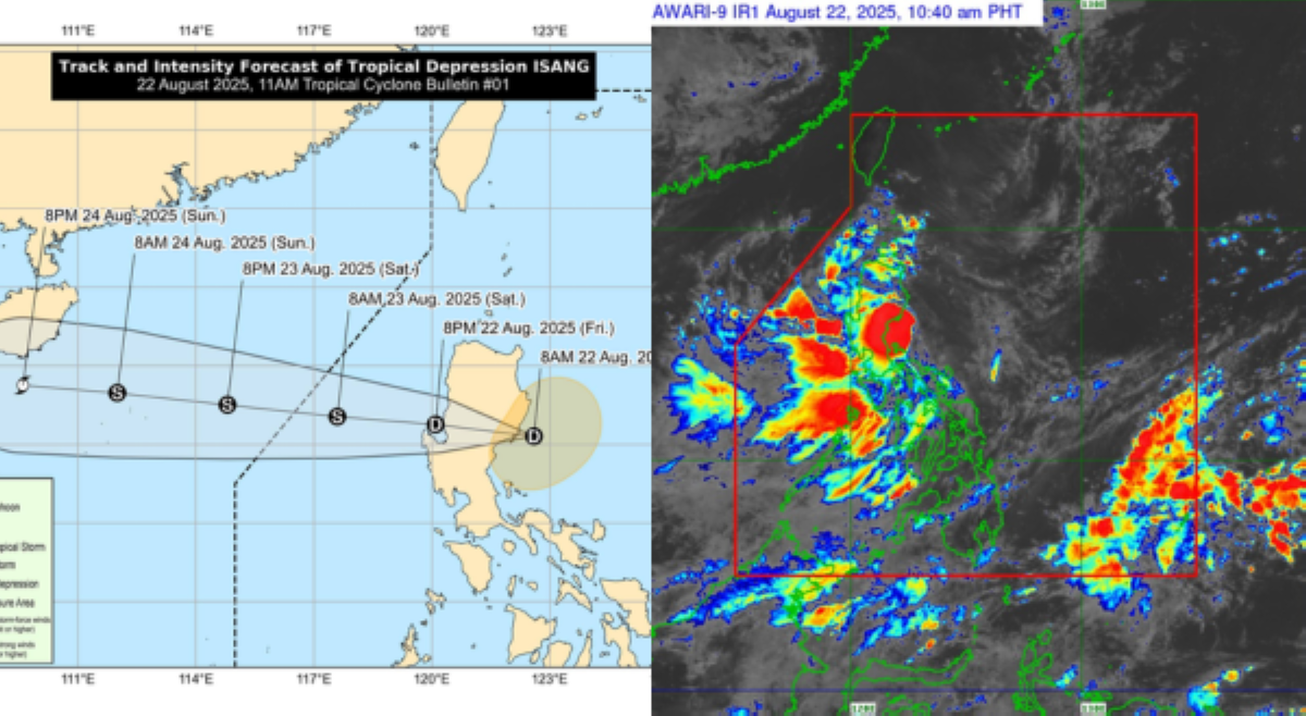 Bagyong 'Isang' nag-landfall sa Aurora; Signal no. 1, nakataas sa ilang lugar sa Luzon