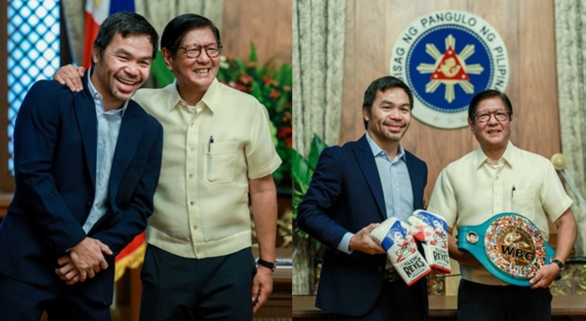 May paregalong gloves: Manny Pacquiao nag-courtesy call kay PBBM