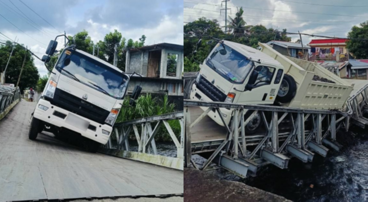 Tulay, gumuho matapos daanan ng truck sa Albay