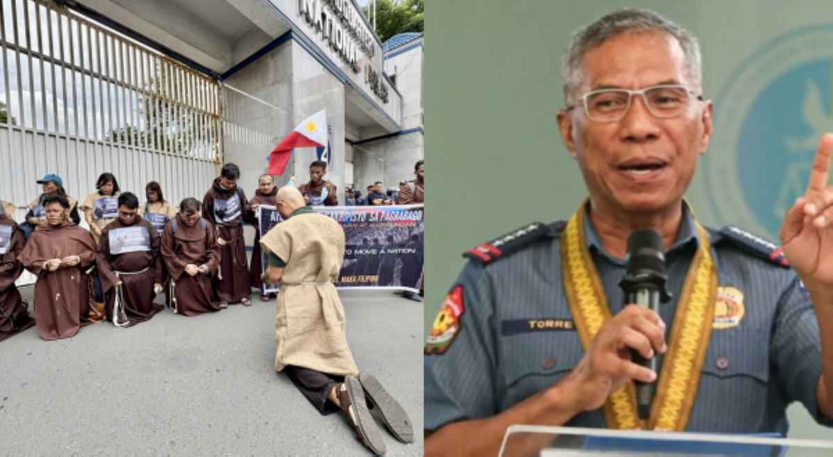 Religious group, nagprotesta sa Camp Crame dahil sa pagkasibak kay Torre
