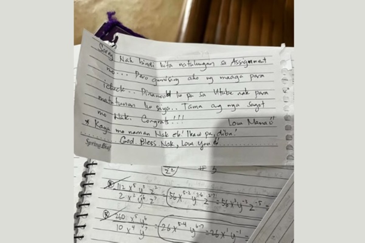 #BalitaExclusives: 'Heartfelt note' ng nanay matapos i-check Math assignment ng anak, kinaantigan