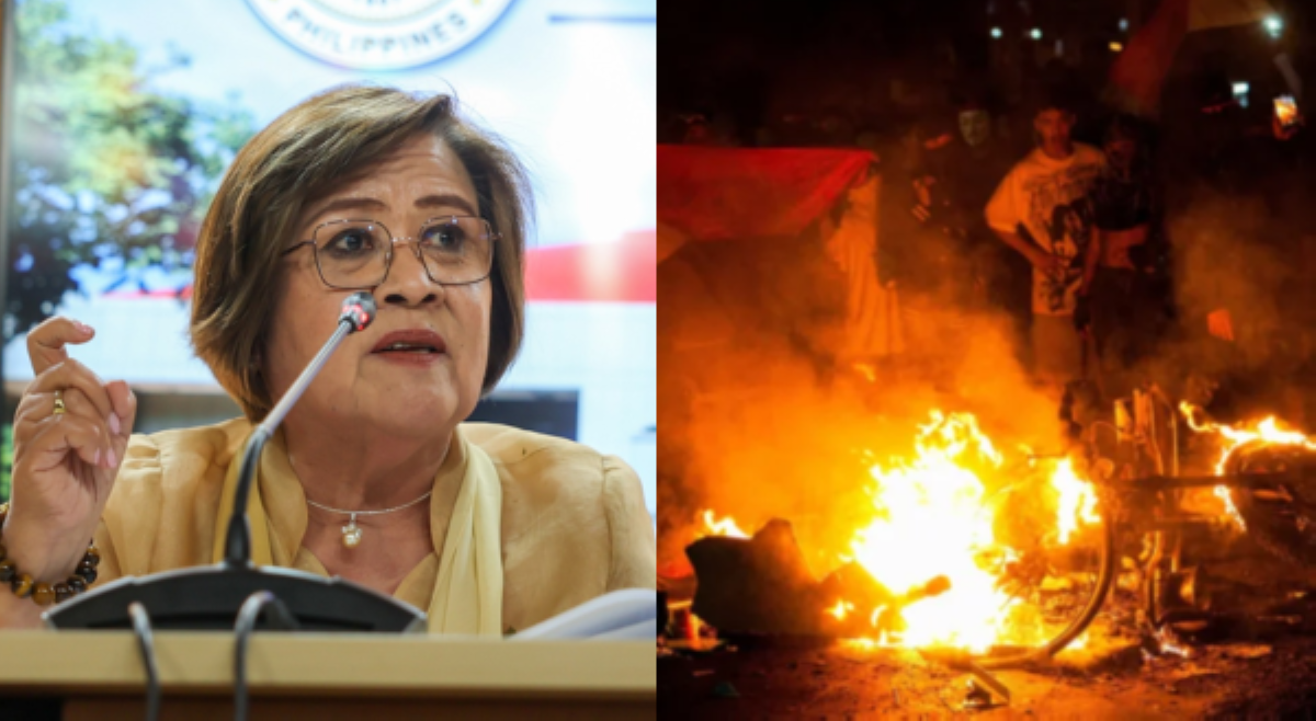  'This is not what we aimed for!' De Lima, kinondena nauwing riot na protesta sa Maynila