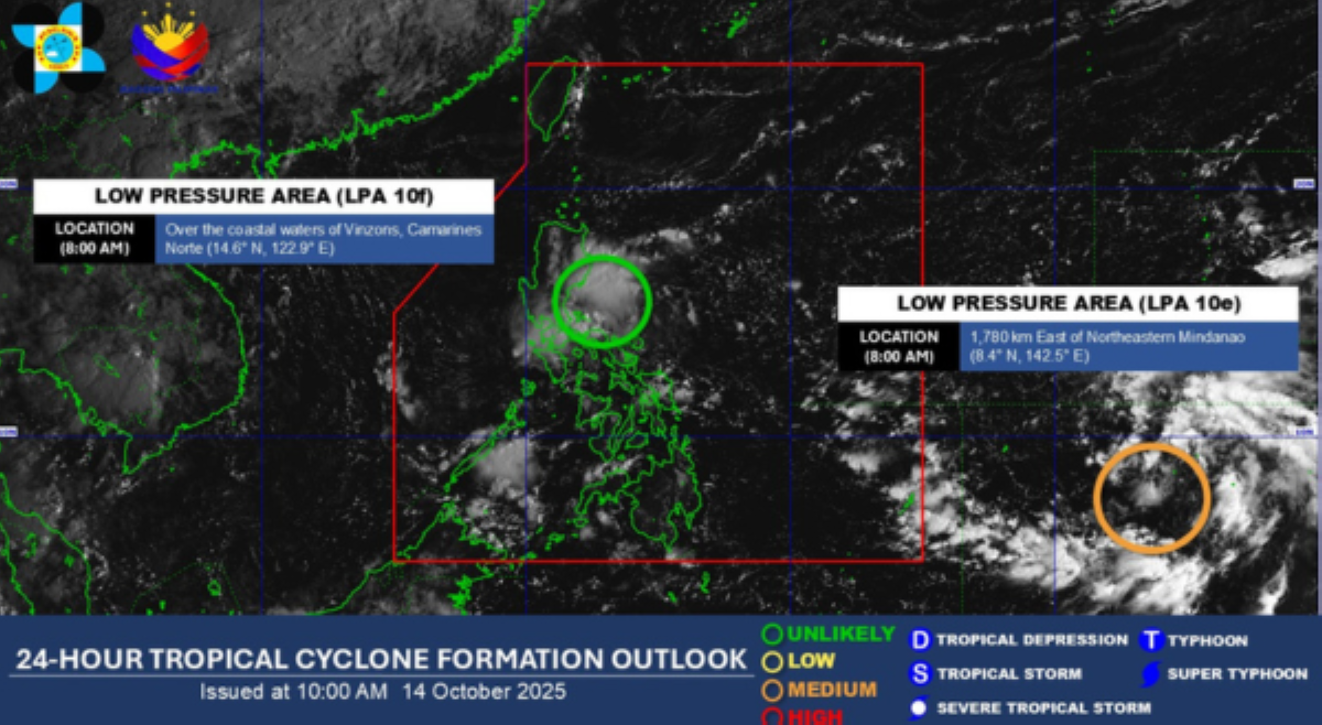 2 low pressure area, binabantayan ng PAGASA