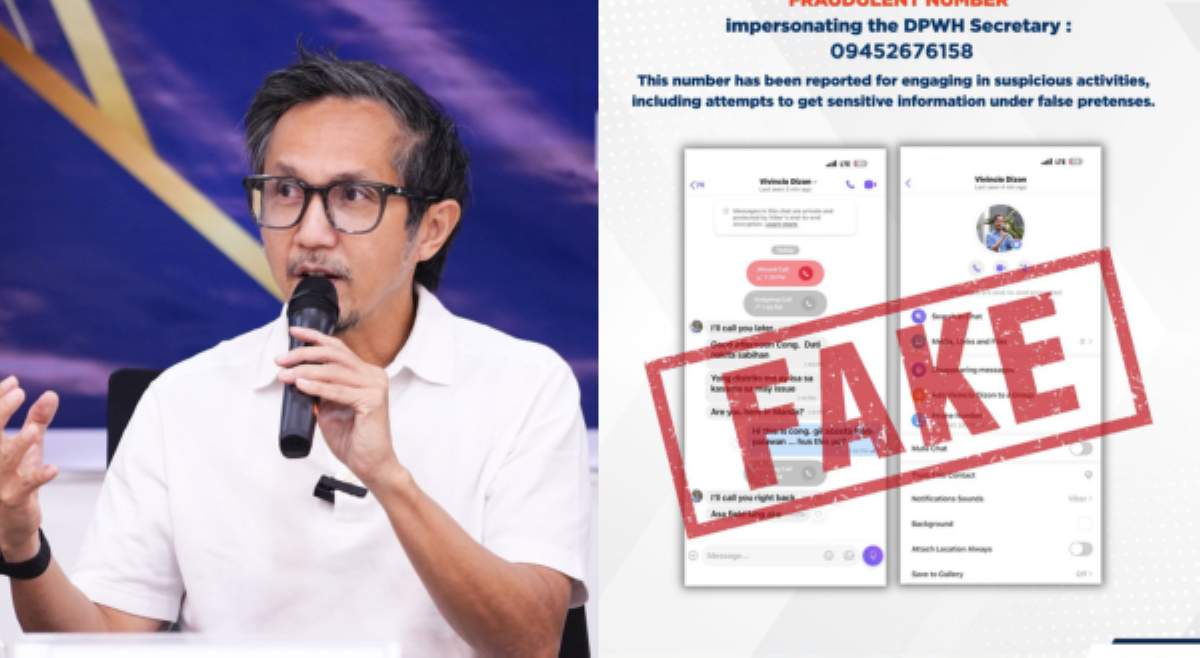 DPWH, nagbabala sa mga nagpapanggap bilang si Sec. Vince Dizon