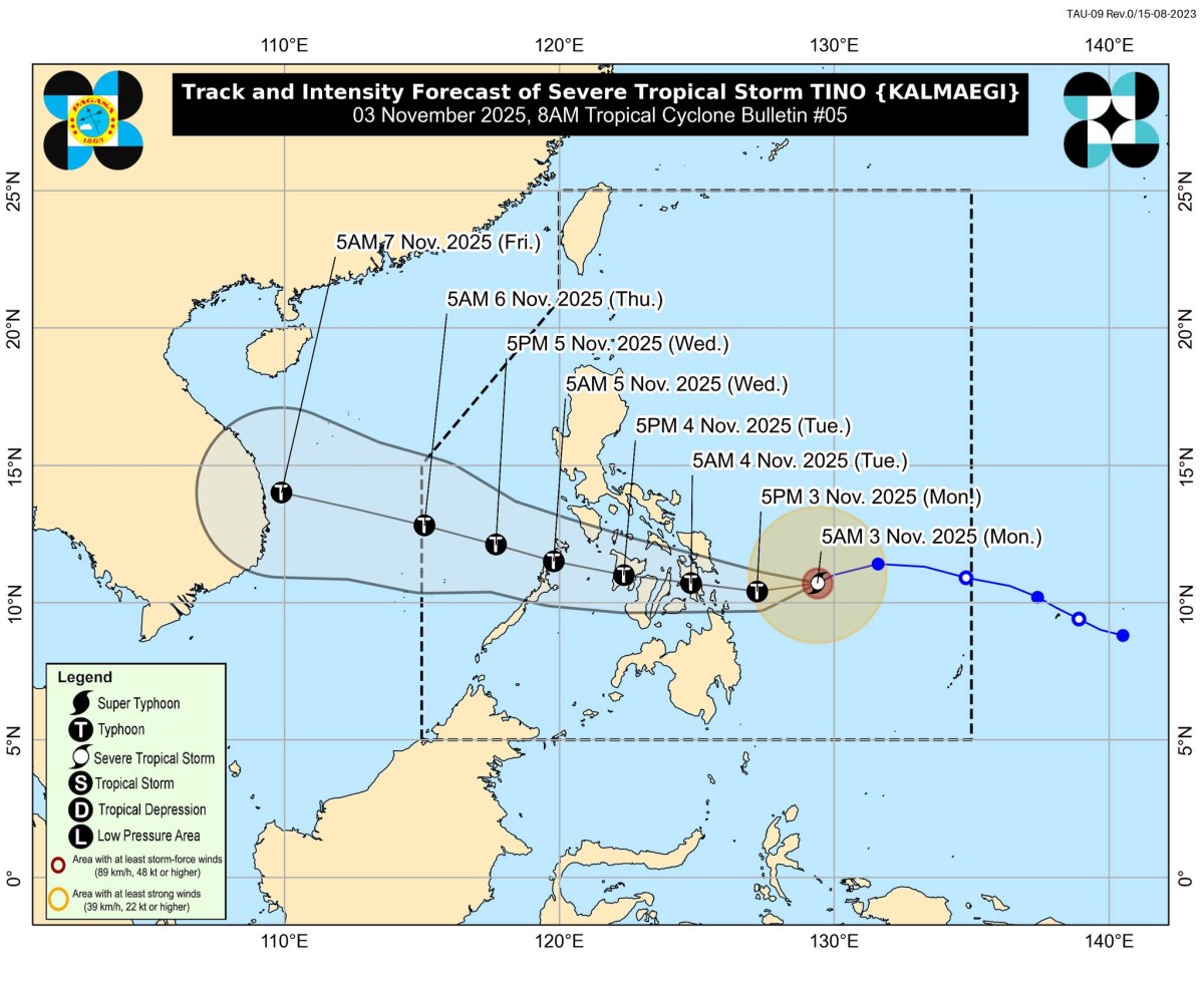 'Tino,' mas lalakas bilang 'typhoon'; wind signal no. 3, nakataas sa ilang lugar