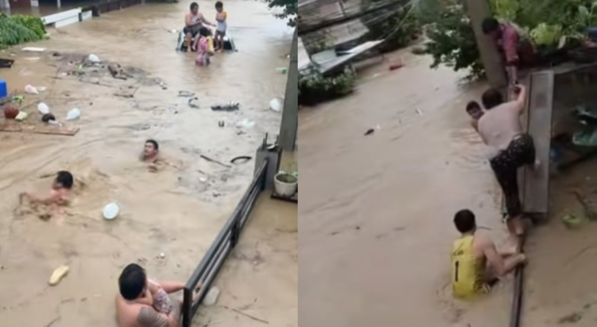 #BalitaExclusives: 2 lalaki, matapang na iniligtas 2 pamilyang na-trap sa isang sasakyan, matandang babae sa gitna ng baha sa Cebu