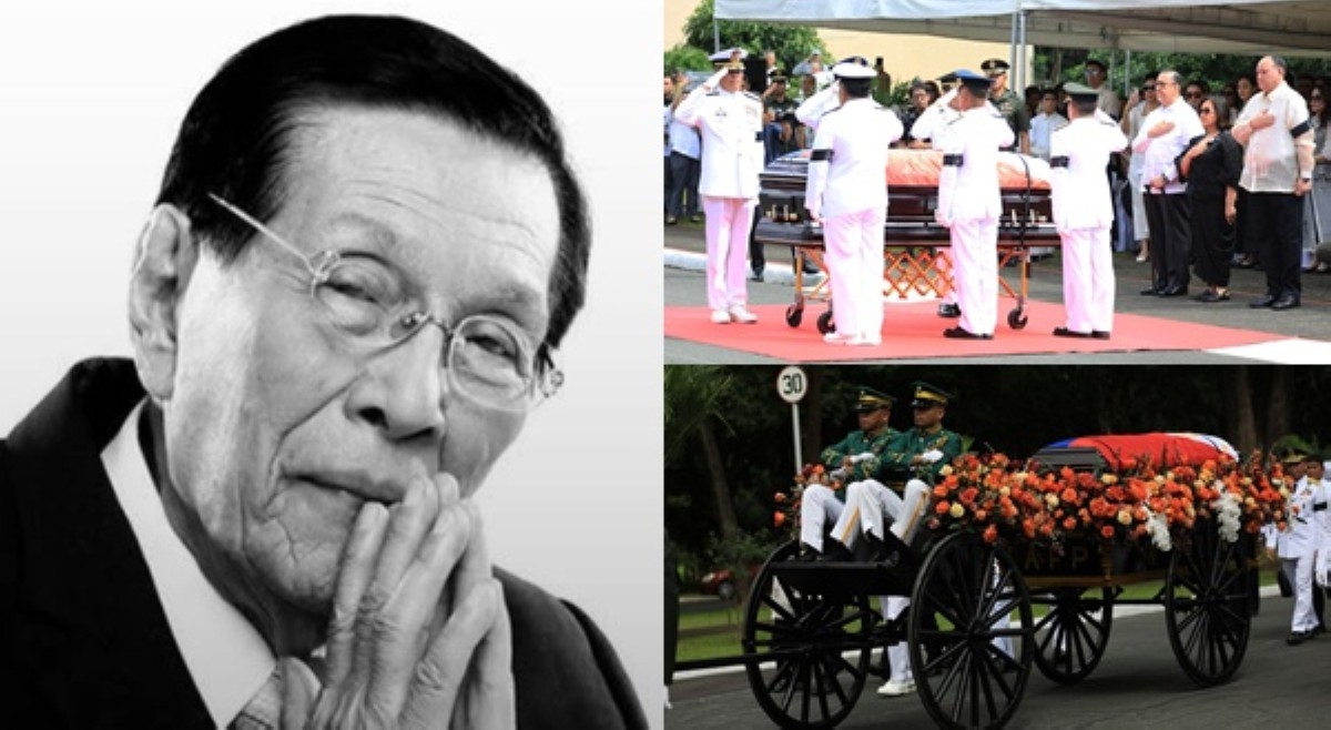 Enrile, inihimlay na sa Libingan ng mga Bayani sa Taguig