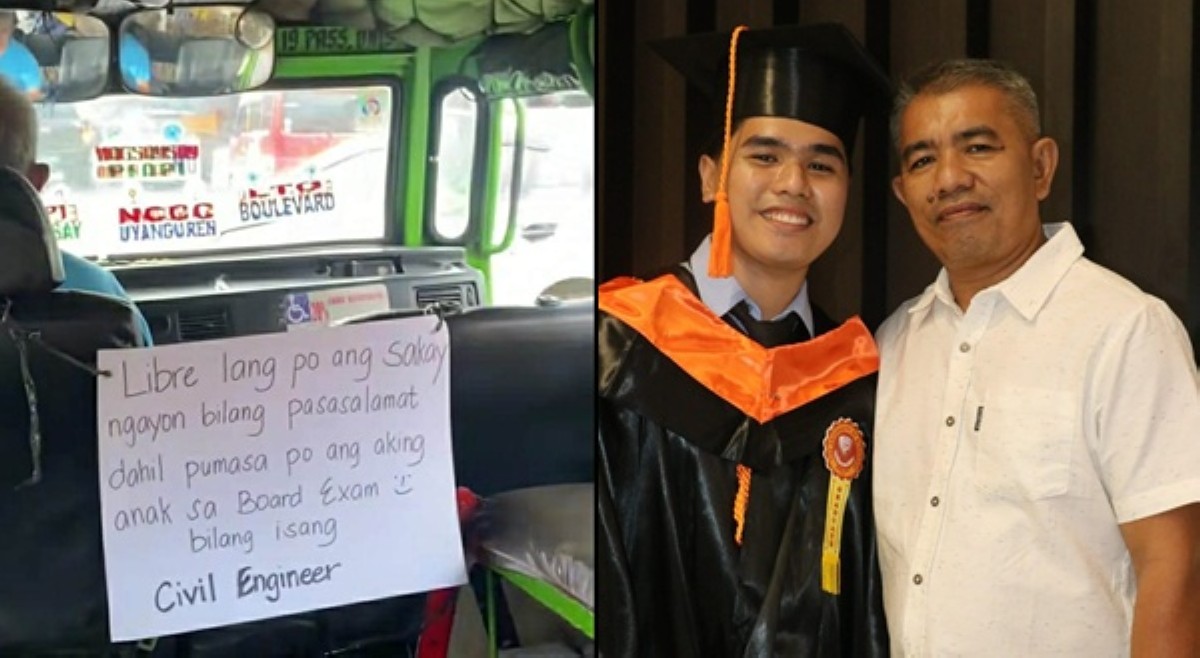 'Libre-sakay' ng tatay na jeepney driver dahil sa anak na board passer, pinusuan