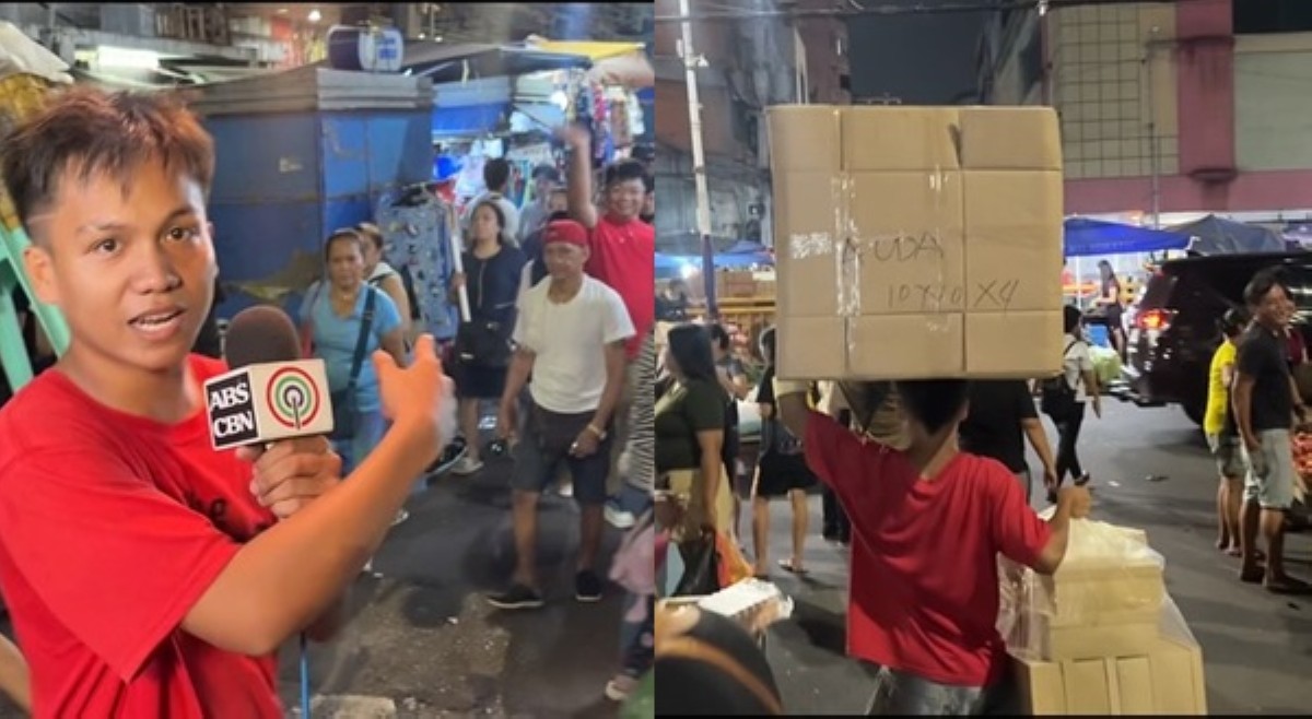 'Natawa pero 'di tumanggi!' 19-anyos kargador sa palengke, nagpakitang-gilas bilang news reporter