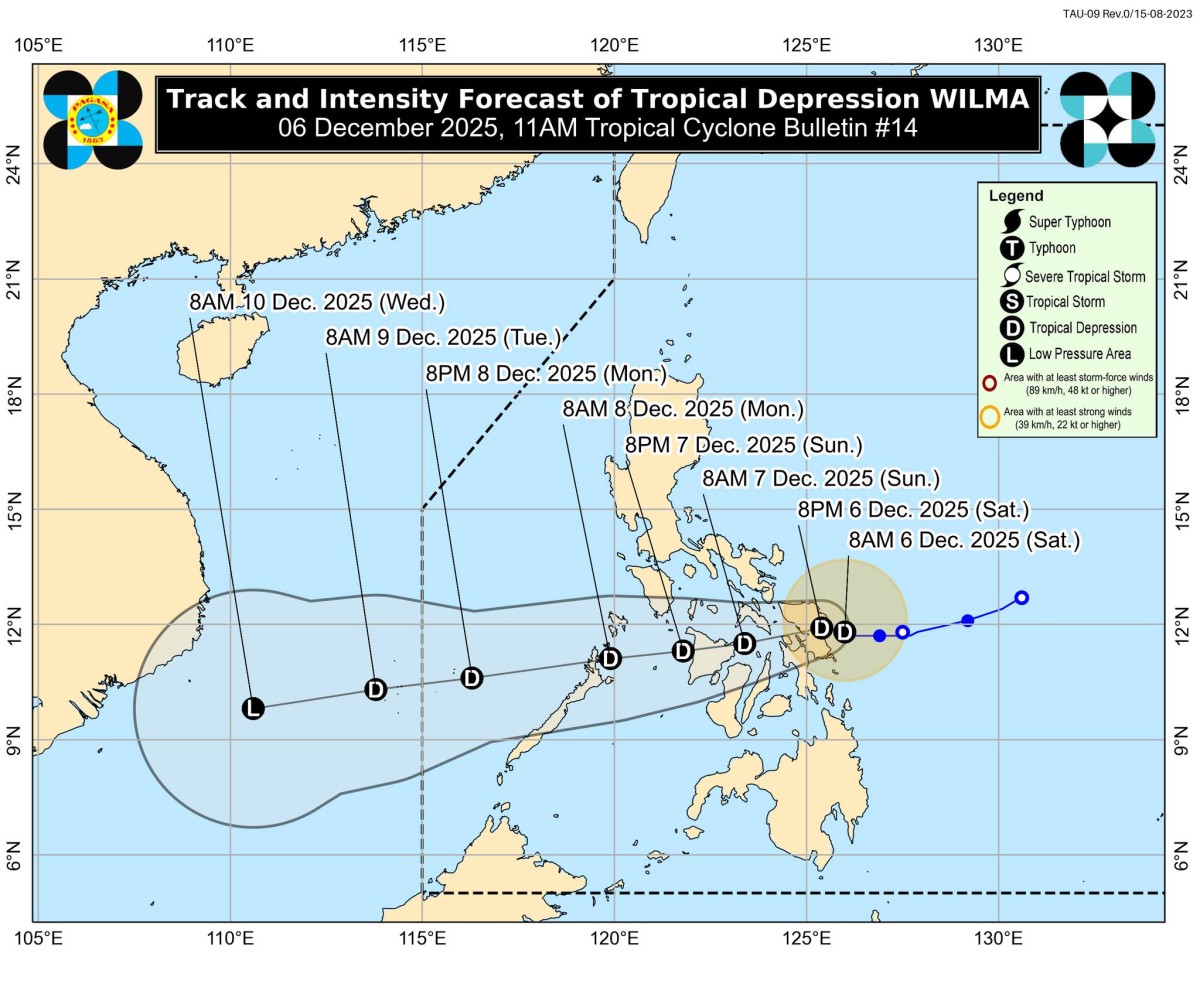 'Wilma,' mabagal ang pagkilos; magla-landfall sa Eastern o Northern Samar ngayong araw