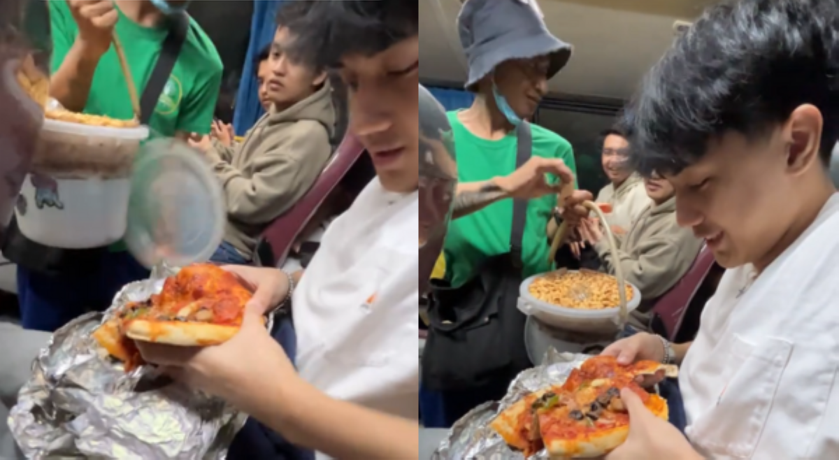 Mani vendor na nakipag-swap ng paninda para sa pizza slice, kinaaliwan