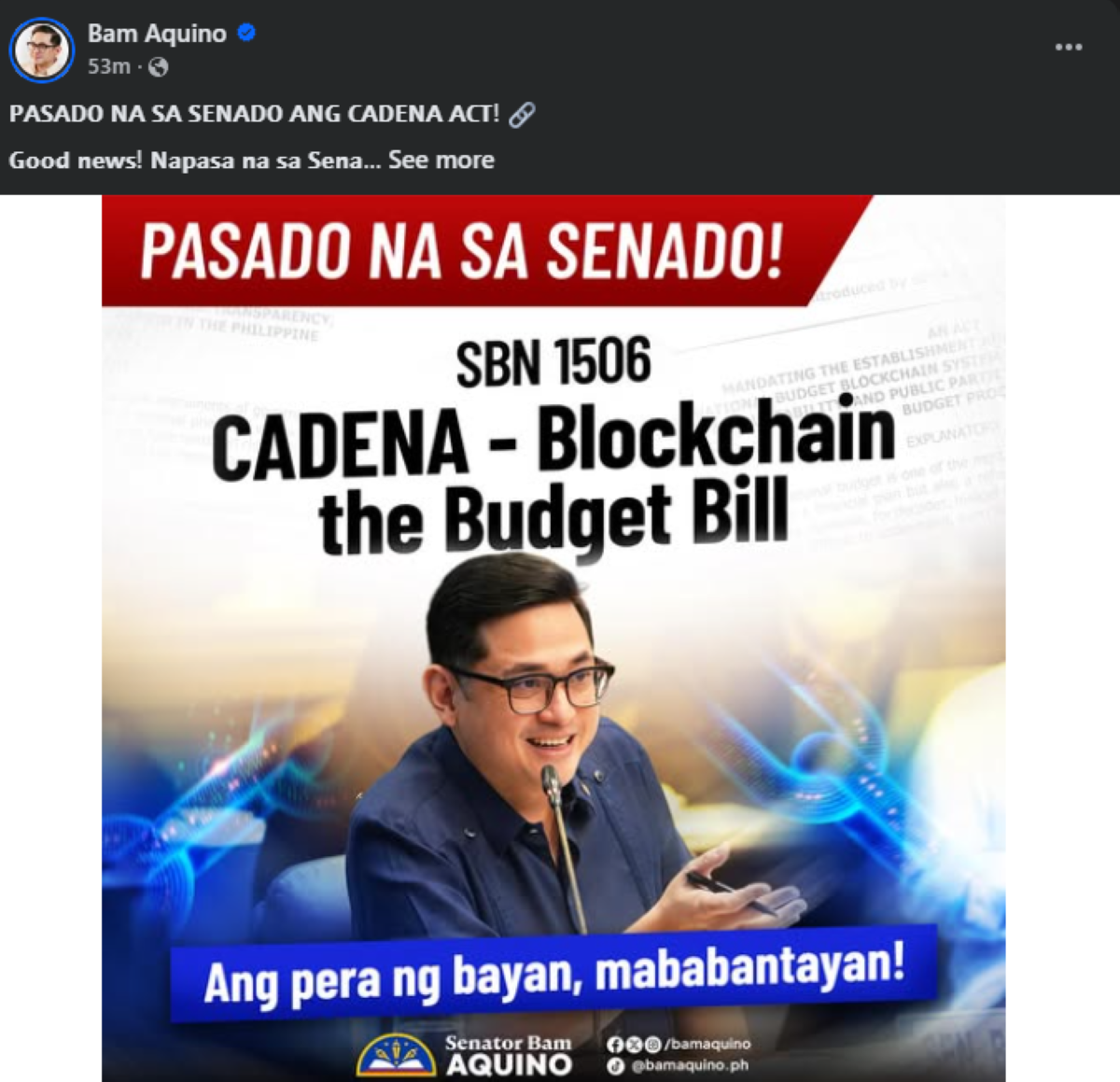 Photo courtesy: Bam Aquino (FB)