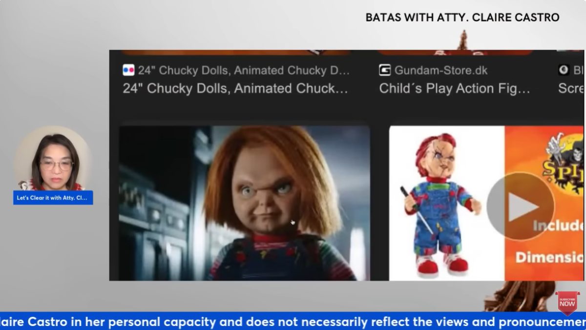 Screenshot mula sa video ni Atty. Claire Castro (YT)