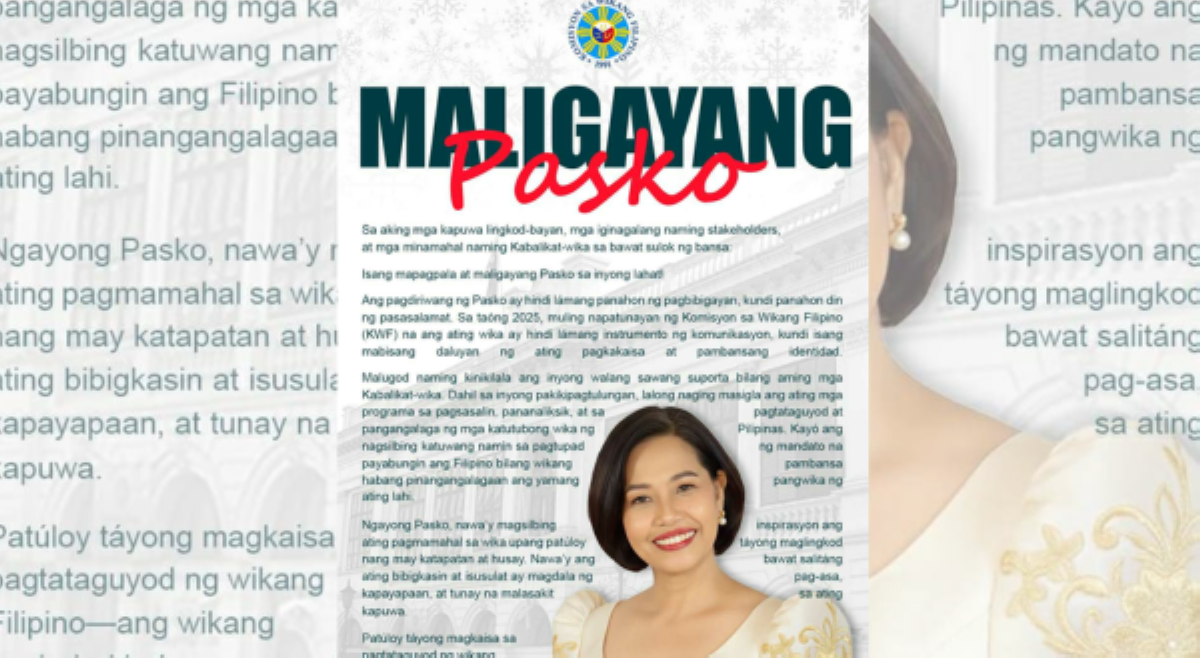 &lsquo;Babasahin ba o tititigan ka?&rsquo; Pamaskong mensahe ng KWF chair, inulan ng batikos