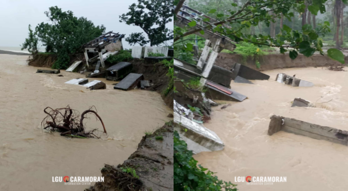 Bahagi ng sementeryo sa Catanduanes, gumuho sa pag-ulan; ilang puntod, tinangay ng baha!