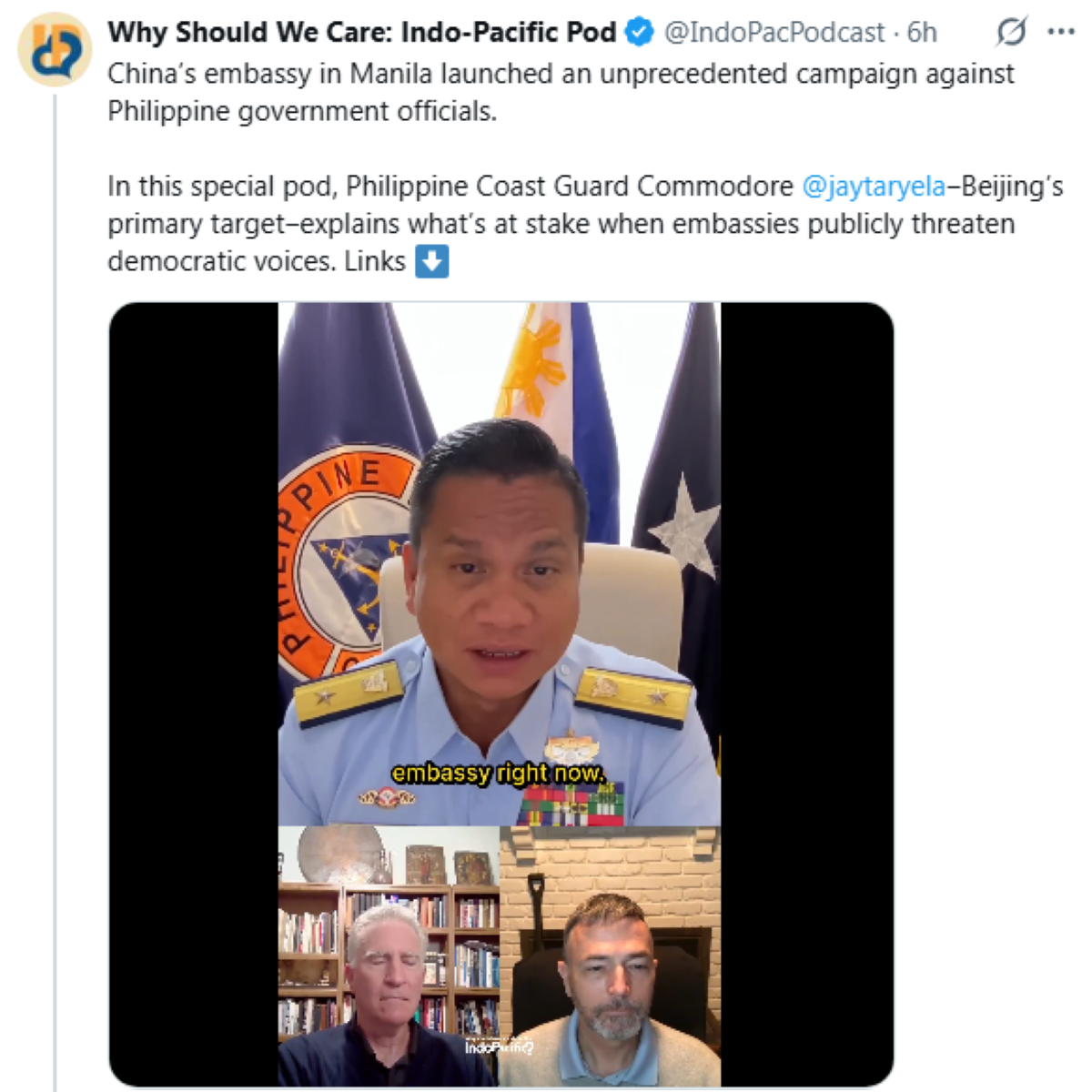 Photo courtesy: Why Should We Care: Indo-Pacific Pod (X)